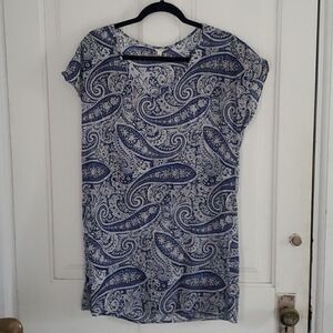 J. Crew Blue Paisley Mini Dress